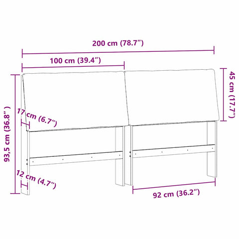 vidaXL Upholstered Headboard Taupe 200 cm Solid Pine Wood