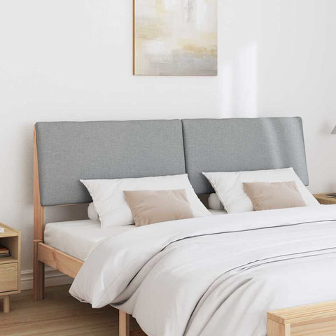vidaXL Upholstered Headboard Light Grey 180 cm Solid Pine Wood