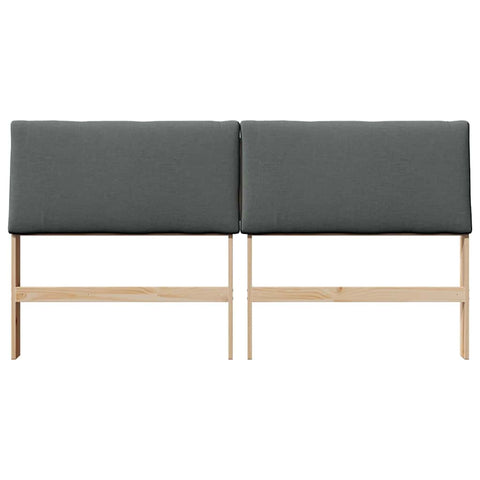 vidaXL Upholstered Headboard Dark Grey 180 cm Solid Pine Wood