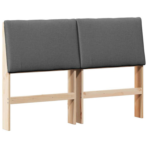vidaXL Upholstered Headboard Dark Grey 150 cm Solid Pine Wood