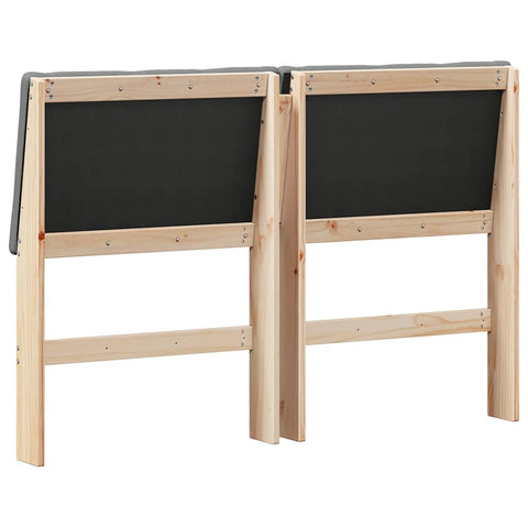 vidaXL Upholstered Headboard Dark Grey 150 cm Solid Pine Wood