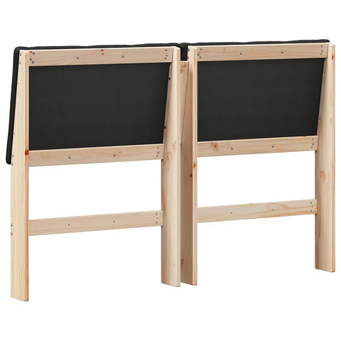 vidaXL Upholstered Headboard Black 150 cm Solid Pine Wood
