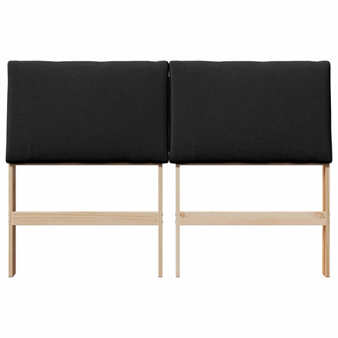 vidaXL Upholstered Headboard Black 150 cm Solid Pine Wood