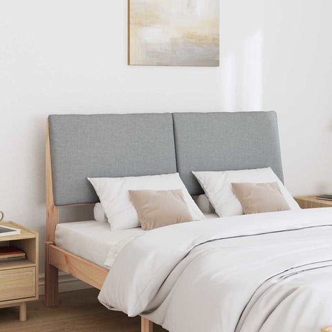 vidaXL Upholstered Headboard Light Grey 140 cm Solid Pine Wood