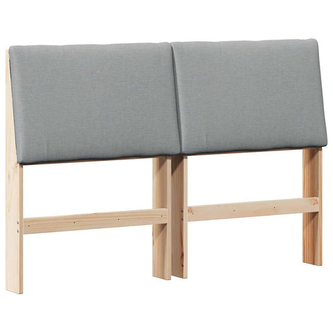 vidaXL Upholstered Headboard Light Grey 140 cm Solid Pine Wood