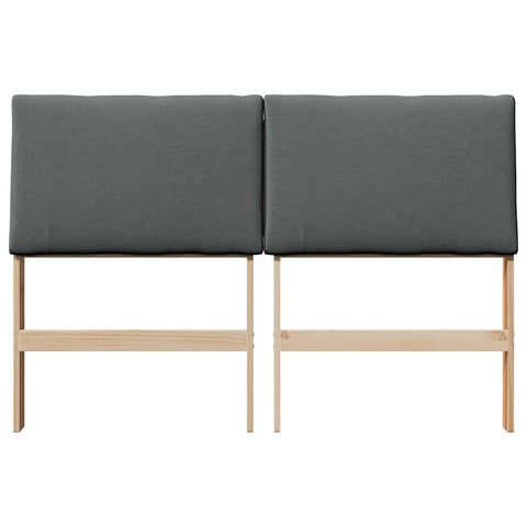 vidaXL Upholstered Headboard Dark Grey 140 cm Solid Pine Wood