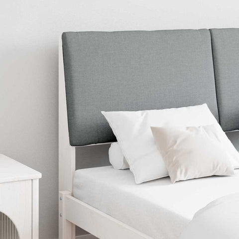 vidaXL Upholstered Headboard Light Grey 140 cm Solid Pine Wood