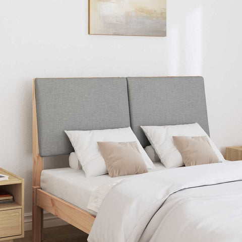 vidaXL Upholstered Headboard Light Grey 135 cm Solid Pine Wood