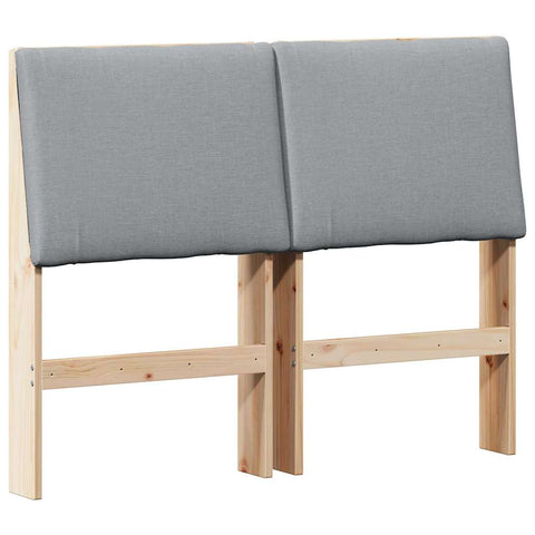 vidaXL Upholstered Headboard Light Grey 135 cm Solid Pine Wood