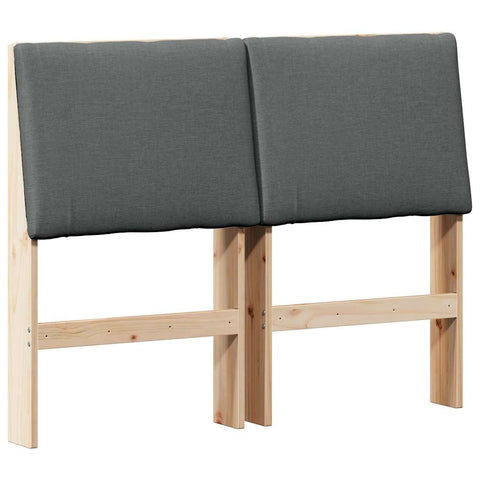 vidaXL Upholstered Headboard Dark Grey 135 cm Solid Pine Wood