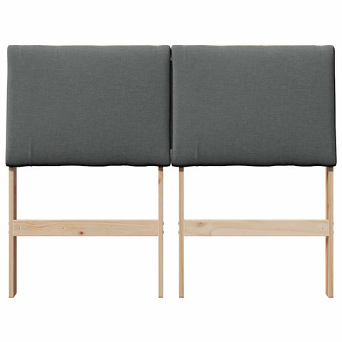 vidaXL Upholstered Headboard Dark Grey 135 cm Solid Pine Wood