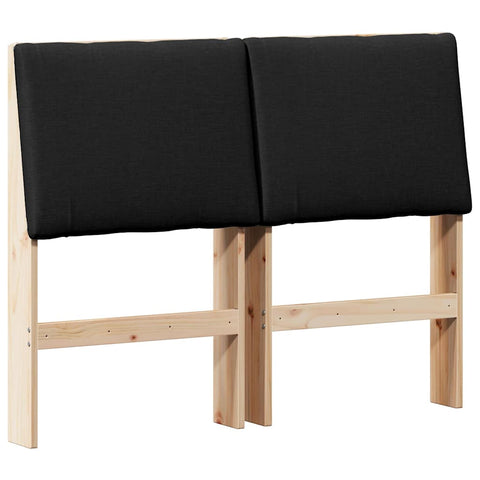 vidaXL Upholstered Headboard Black 135 cm Solid Pine Wood