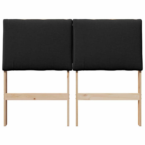 vidaXL Upholstered Headboard Black 135 cm Solid Pine Wood
