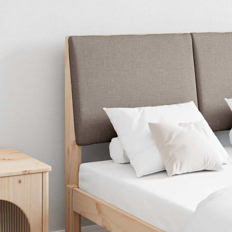 vidaXL Upholstered Headboard Taupe 135 cm Solid Pine Wood