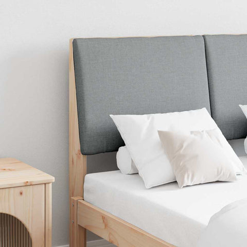vidaXL Upholstered Headboard Light Grey 120 cm Solid Pine Wood