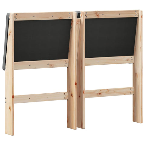 vidaXL Upholstered Headboard Dark Grey 120 cm Solid Pine Wood