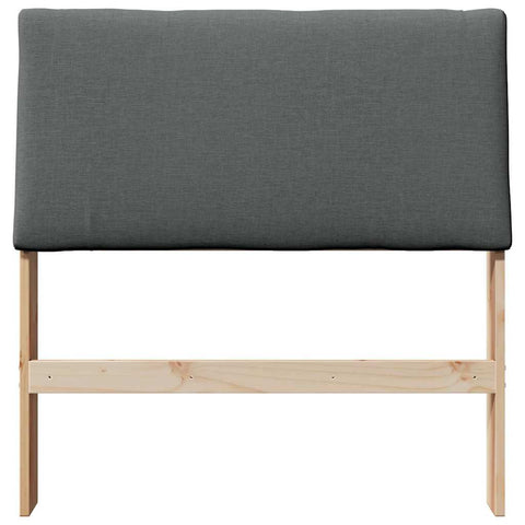 vidaXL Upholstered Headboard Dark Grey 100 cm Solid Pine Wood