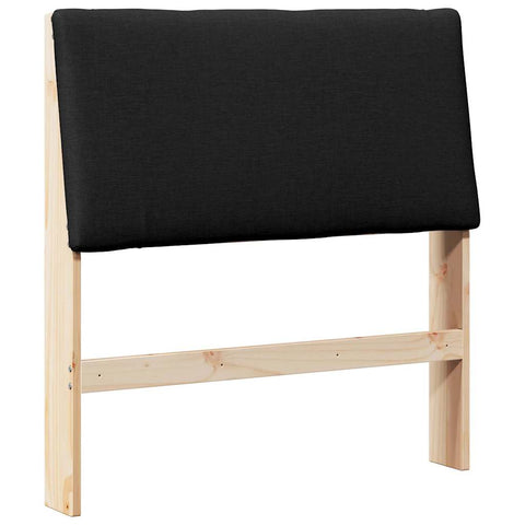 vidaXL Upholstered Headboard Black 100 cm Solid Pine Wood