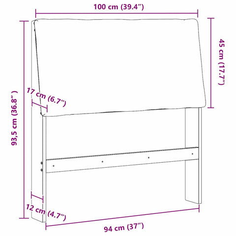vidaXL Upholstered Headboard Taupe 100 cm Solid Pine Wood