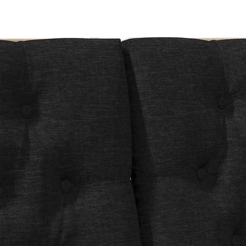 vidaXL Upholstered Headboard Black 200 cm Solid Pine Wood