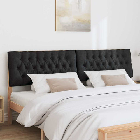 vidaXL Upholstered Headboard Black 200 cm Solid Pine Wood