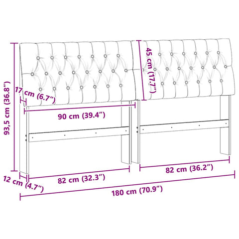 vidaXL Upholstered Headboard Light Grey 180 cm Solid Pine Wood
