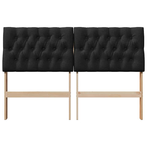 vidaXL Upholstered Headboard Black 160 cm Solid Pine Wood