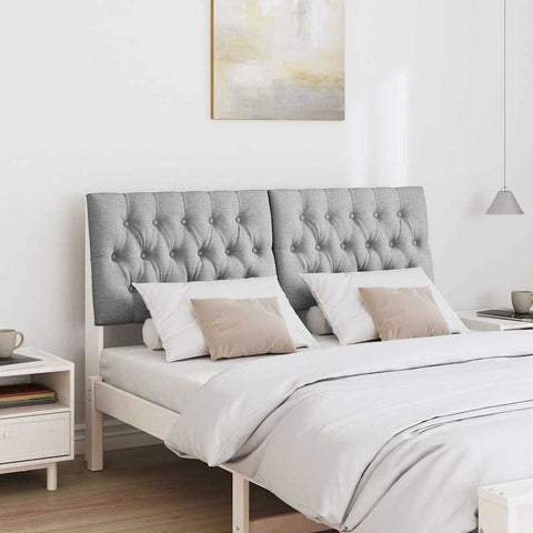 vidaXL Upholstered Headboard Light Grey 160 cm Solid Pine Wood