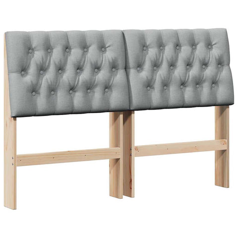 vidaXL Upholstered Headboard Light Grey 140 cm Solid Pine Wood