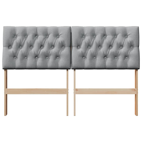 vidaXL Upholstered Headboard Light Grey 140 cm Solid Pine Wood