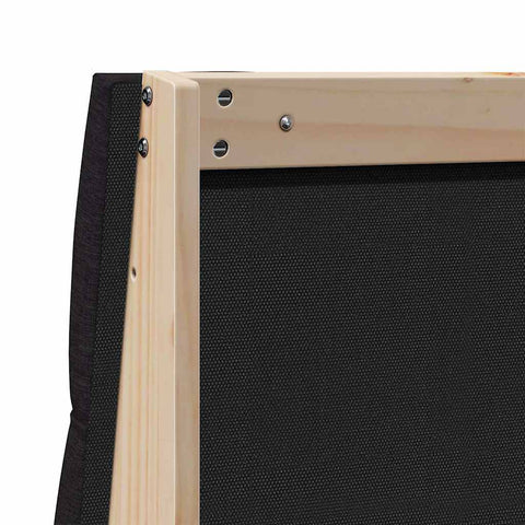 vidaXL Upholstered Headboard Black 140 cm Solid Pine Wood