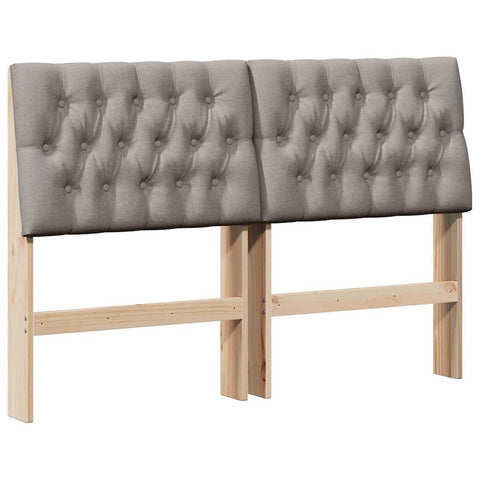 vidaXL Upholstered Headboard Taupe 140 cm Solid Pine Wood