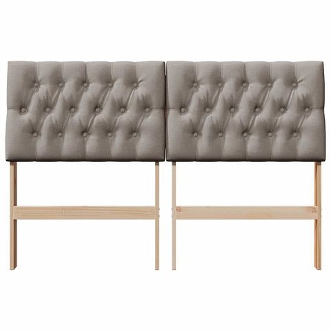 vidaXL Upholstered Headboard Taupe 140 cm Solid Pine Wood