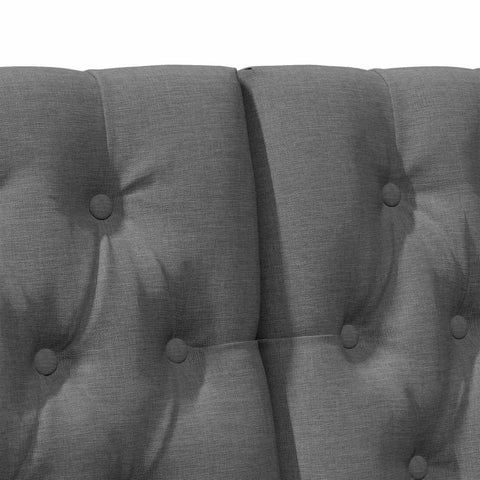 vidaXL Upholstered Headboard Dark Grey 135 cm Solid Pine Wood