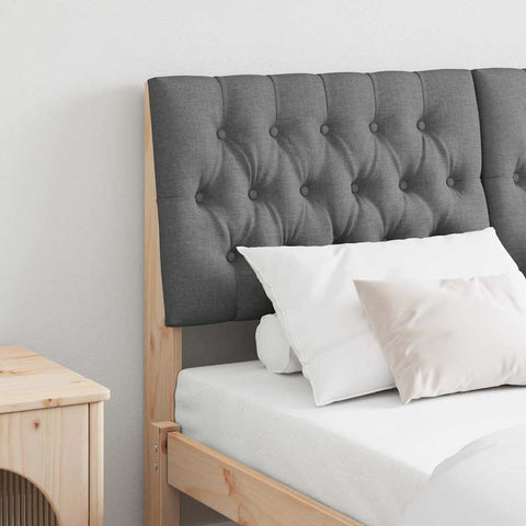 vidaXL Upholstered Headboard Dark Grey 135 cm Solid Pine Wood