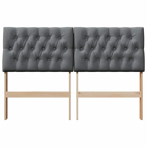 vidaXL Upholstered Headboard Dark Grey 135 cm Solid Pine Wood