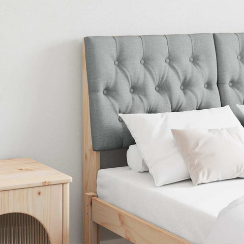 vidaXL Upholstered Headboard Light Grey 120 cm Solid Pine Wood