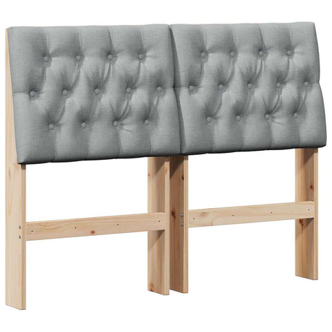 vidaXL Upholstered Headboard Light Grey 120 cm Solid Pine Wood