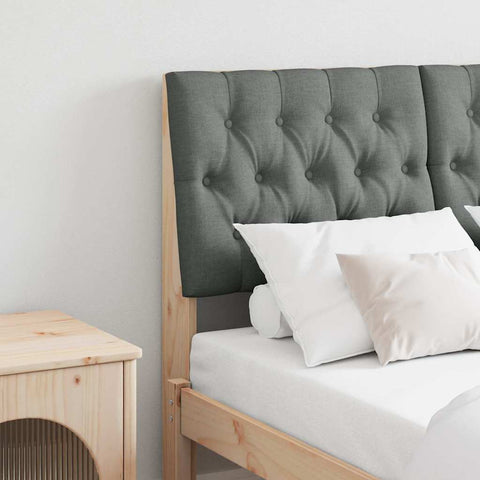 vidaXL Upholstered Headboard Dark Grey 120 cm Solid Pine Wood