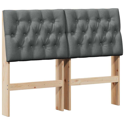 vidaXL Upholstered Headboard Dark Grey 120 cm Solid Pine Wood