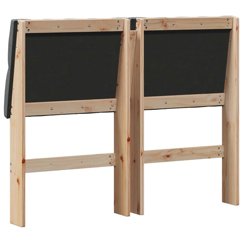 vidaXL Upholstered Headboard Dark Grey 120 cm Solid Pine Wood