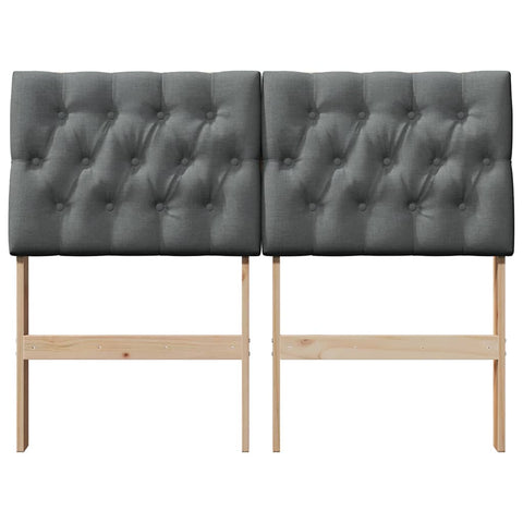 vidaXL Upholstered Headboard Dark Grey 120 cm Solid Pine Wood