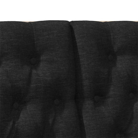 vidaXL Upholstered Headboard Black 120 cm Solid Pine Wood