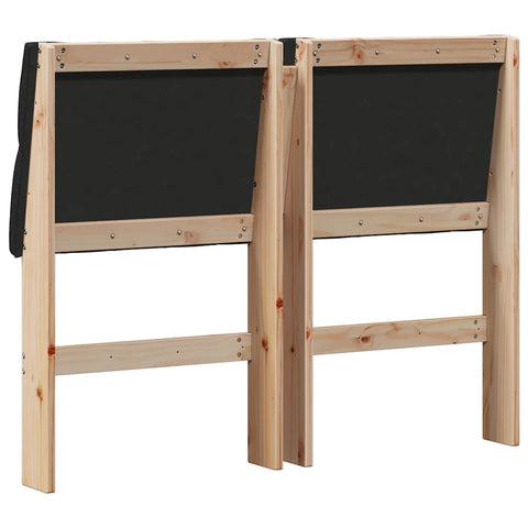 vidaXL Upholstered Headboard Black 120 cm Solid Pine Wood