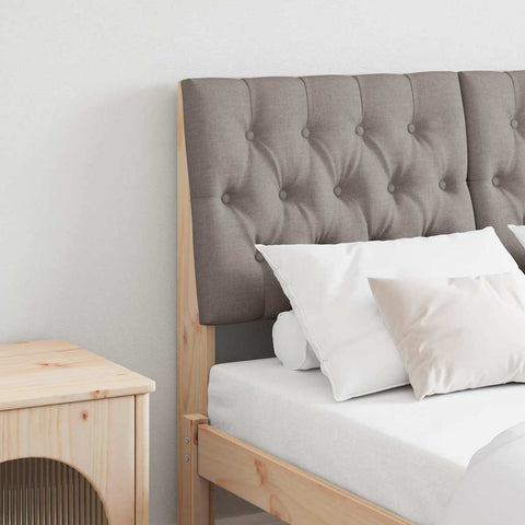 vidaXL Upholstered Headboard Taupe 120 cm Solid Pine Wood