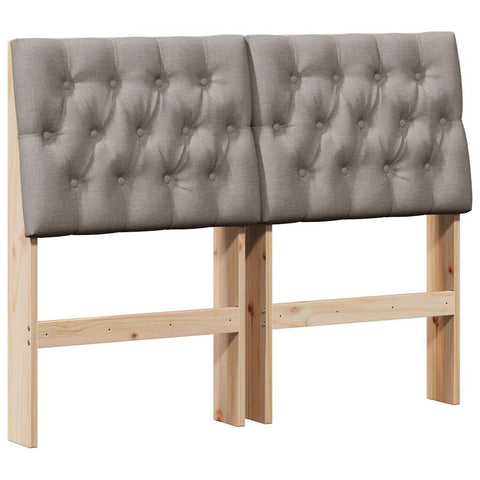 vidaXL Upholstered Headboard Taupe 120 cm Solid Pine Wood