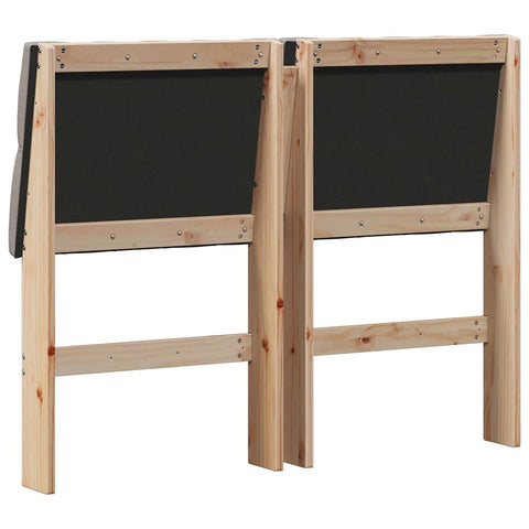 vidaXL Upholstered Headboard Taupe 120 cm Solid Pine Wood
