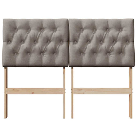 vidaXL Upholstered Headboard Taupe 120 cm Solid Pine Wood