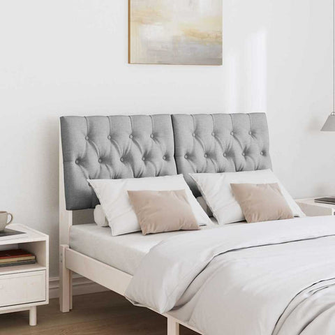vidaXL Upholstered Headboard Light Grey 120 cm Solid Pine Wood