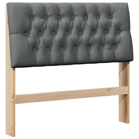 vidaXL Upholstered Headboard Dark Grey 100 cm Solid Pine Wood